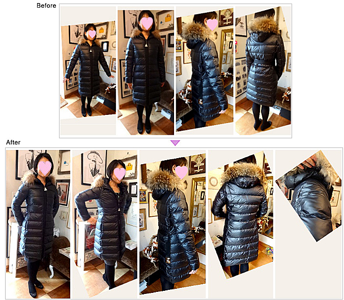 ダウンジャケットお直し事例、ダウンジャケットお直し,アウターお直し,ハイブランド お直し